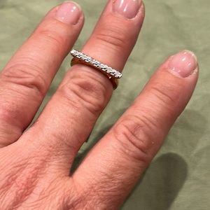 DIAMOND BRIDGE MINI STACKING RING IN ROSE GOLD VERMEIL 1/20CT size 5